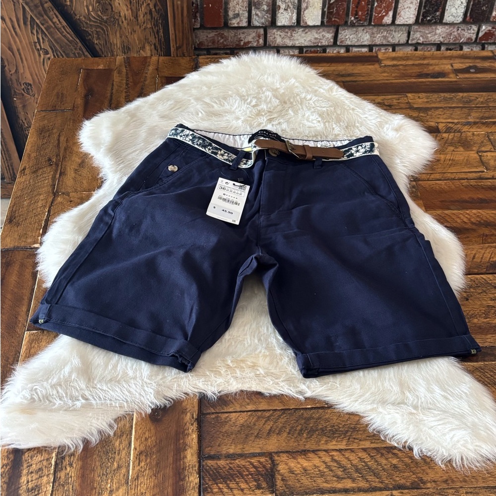 Zara Navy Cargo Shorts for Men